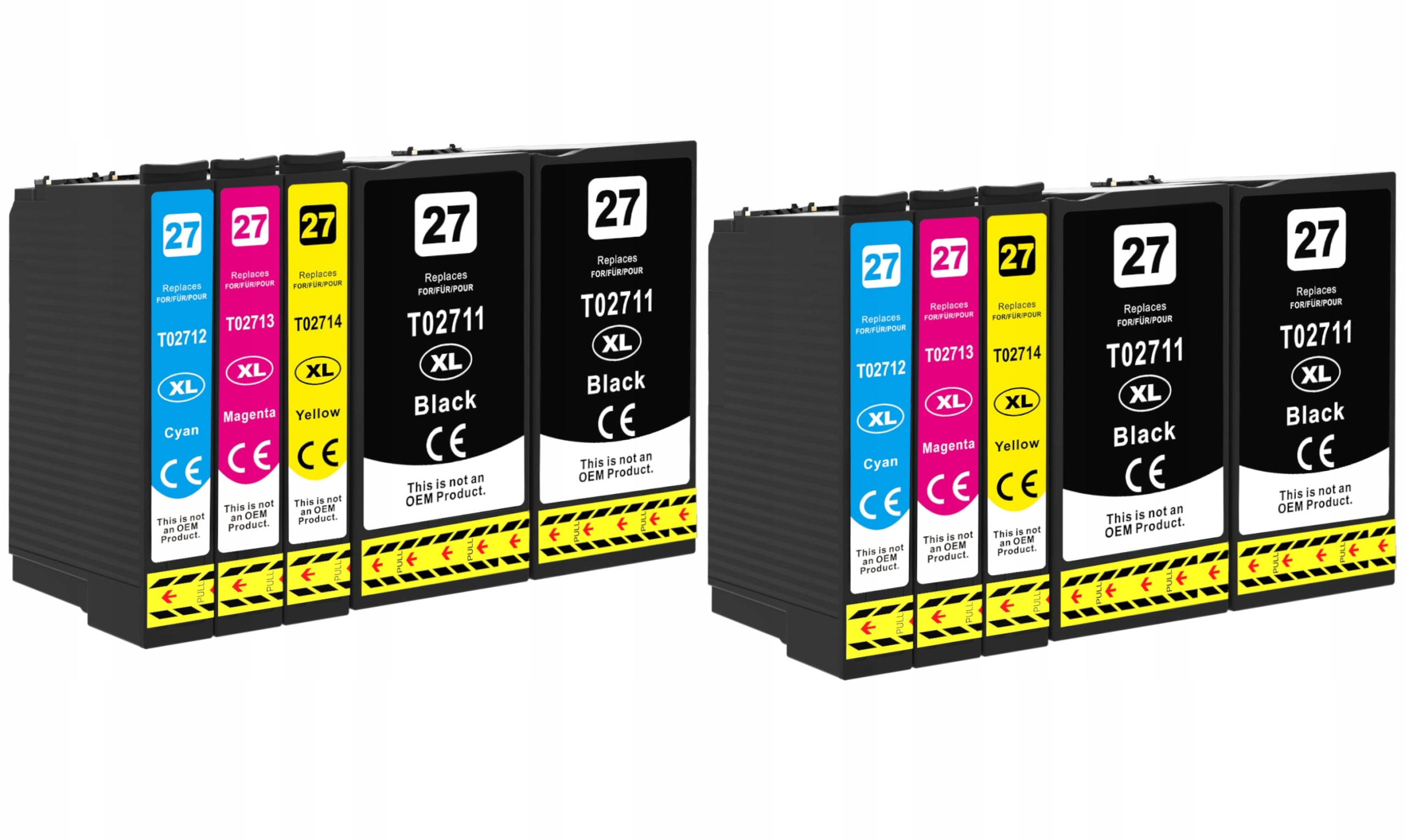 4INK 10x-Tusze-27-XL-T2711-E2711-DTW-DWF-DTWF atrament pre Epson čierna (čierna), červená (purpurová), modrá (azúrová), žltá (žltá)